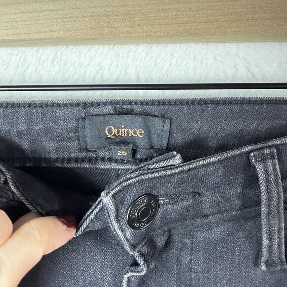 Quince Bella Stretch Wide Leg Jeans Washed Black Women's size 25 - Picture 4 of 7